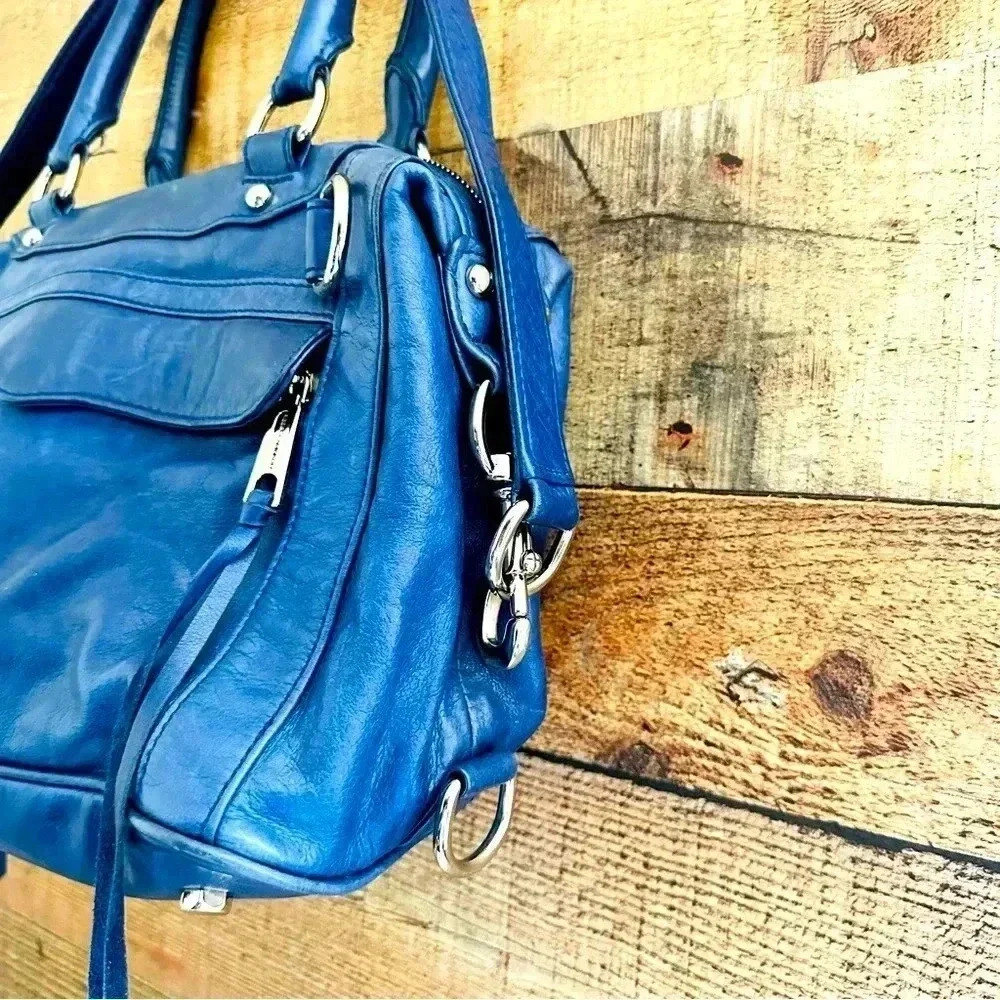 Rebecca Minkoff Blue Morning After Leather Crossbody Bag - Picture 4 of 12